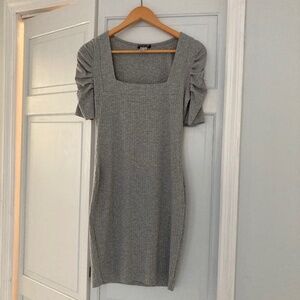 VENUS Gray Square Neck Sheath Dress
